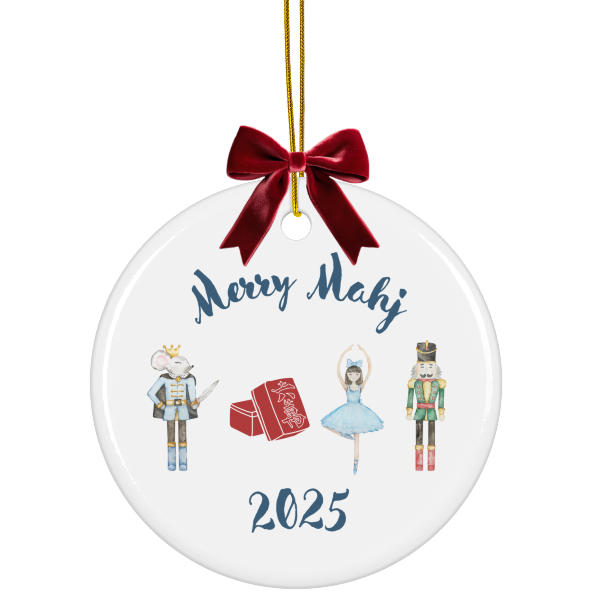 Merry Mahj 2025 Ceramic Ornament