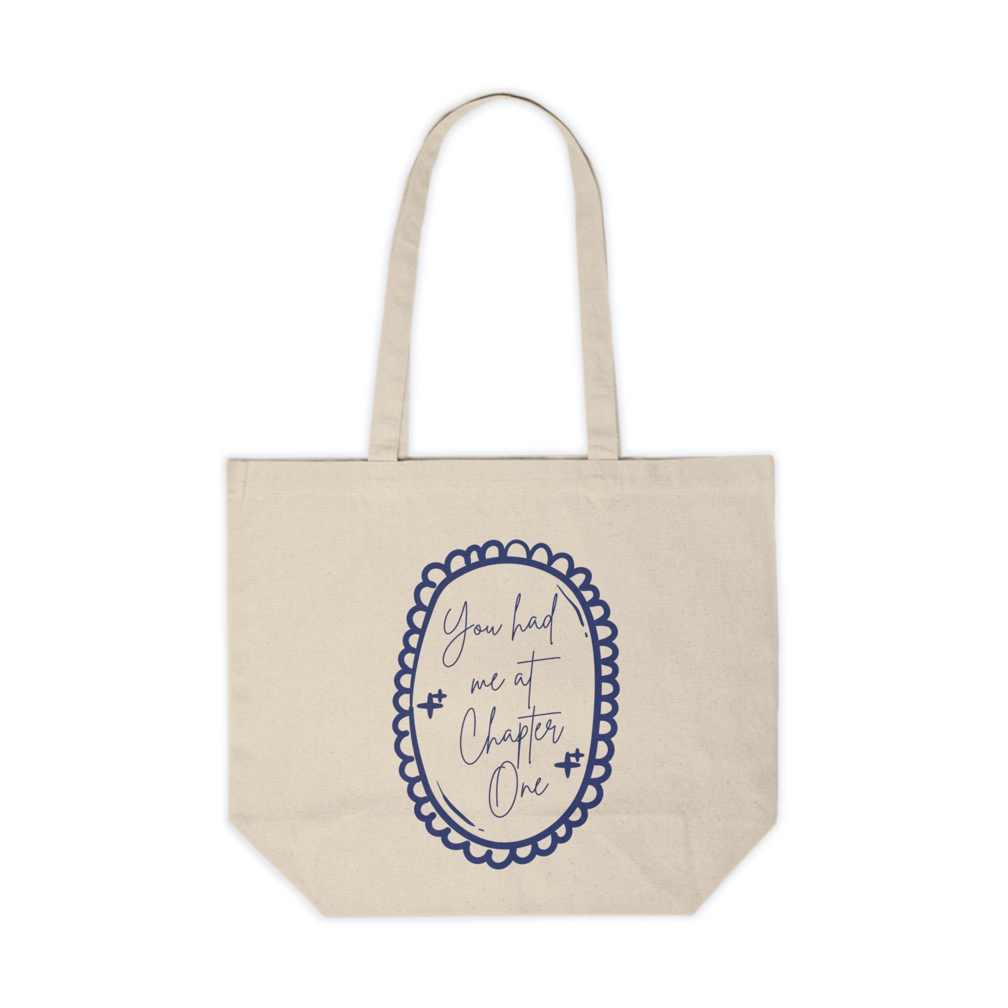 Bookish Canvas Tote — “You Had Me at Chapter One” Literary Shopper