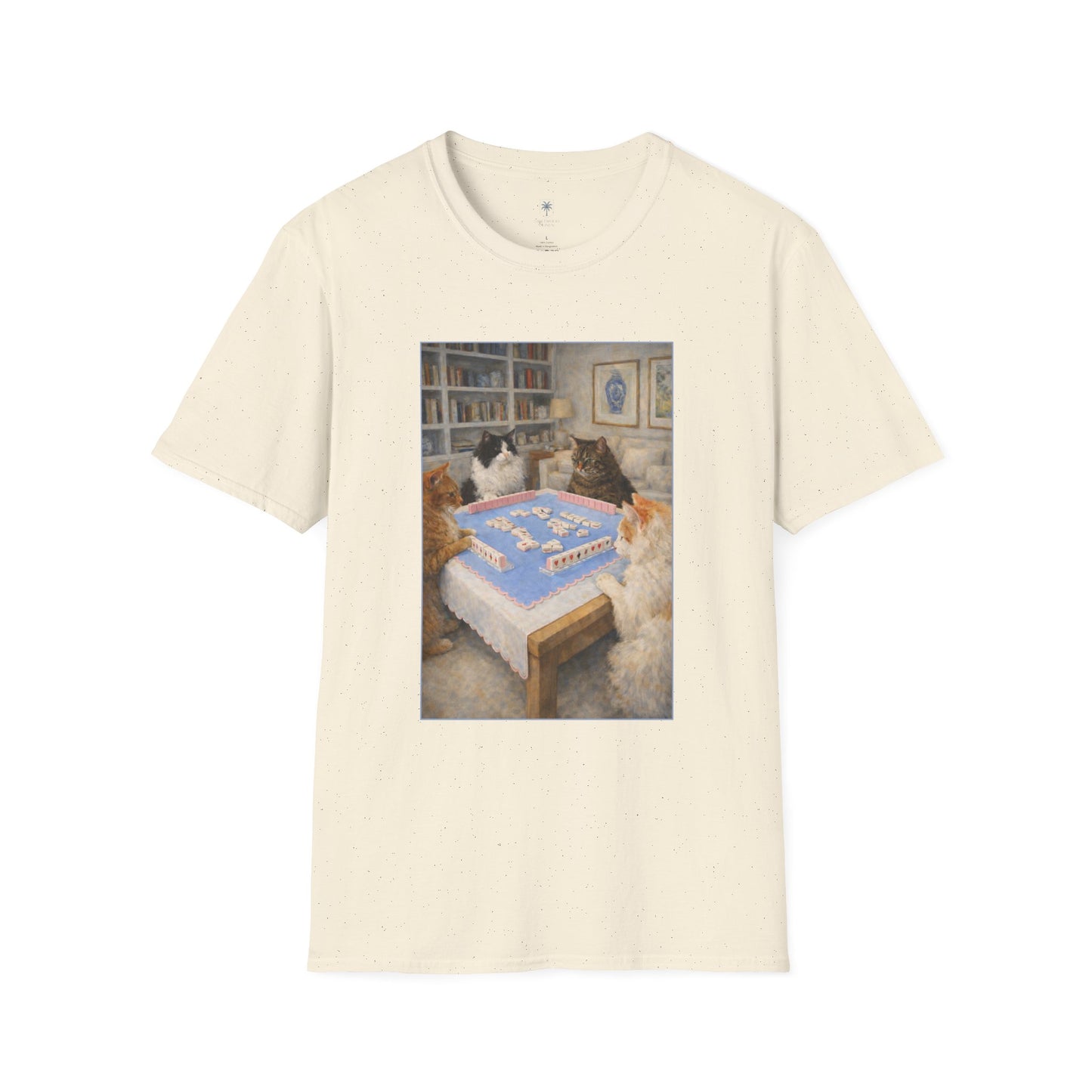 Mahjong Cats T-Shirt — Four Cats Playing Mahjong Art Tee
