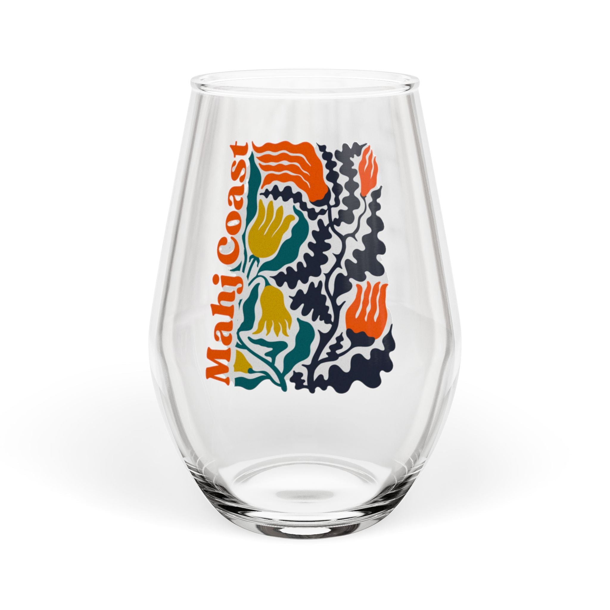 Mahj Coast Floral Stemless Wine Glass — 11.75oz