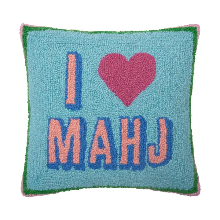 [PREORDER] I Heart Mahj Wool Hooked Accent Pillow