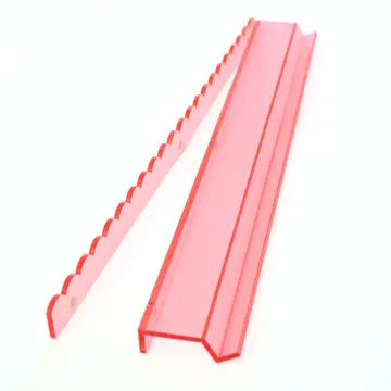 Rose Pink Transparent Scalloped Lucite Mahjong Racks and Magnetic Pushers - 20”