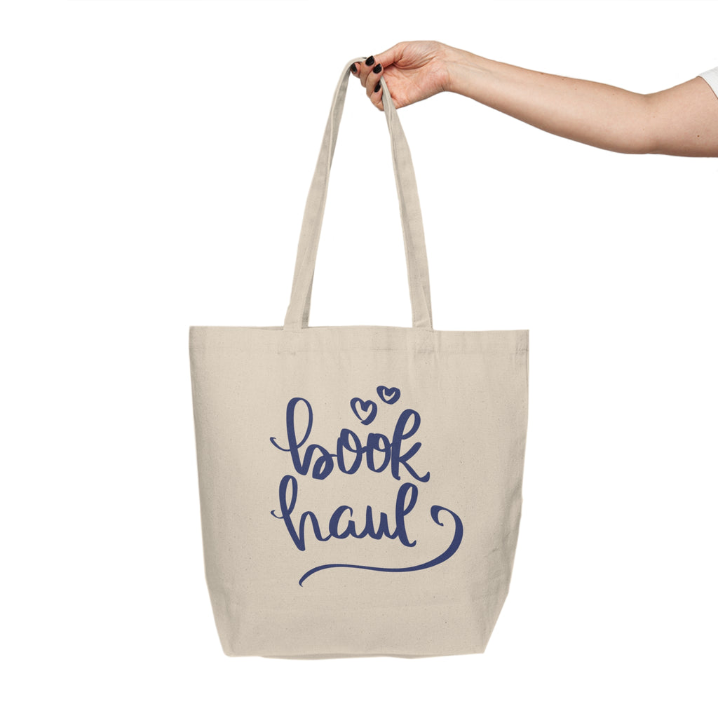 Book Haul Canvas Tote — Cute Bookish Library Shopping Bag