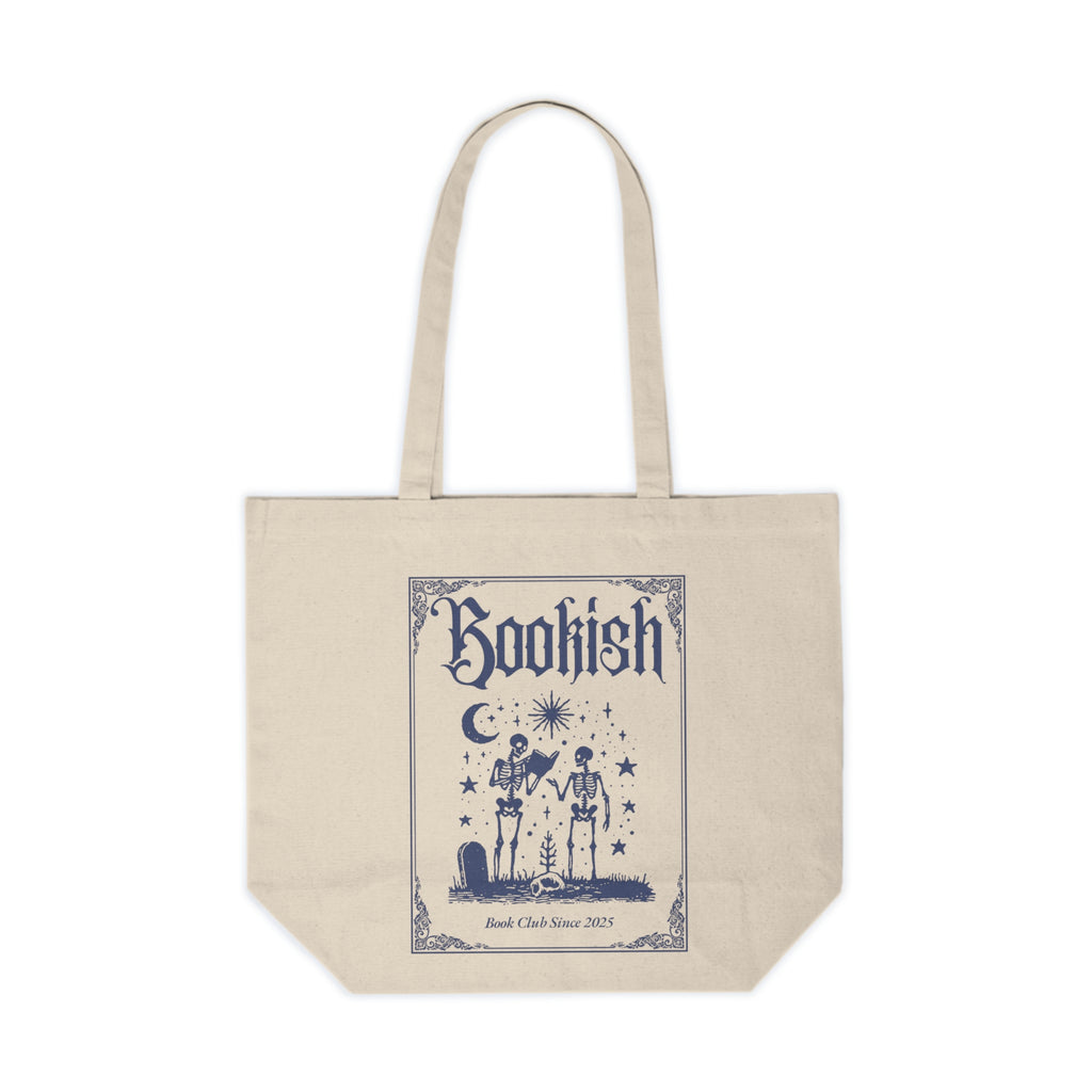 Bookish Canvas Tote — Vintage Moonlit Book Club Shopper