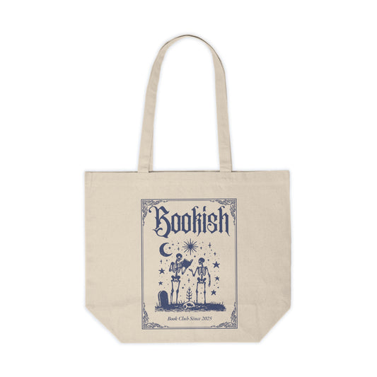 Bookish Canvas Tote — Vintage Moonlit Book Club Shopper