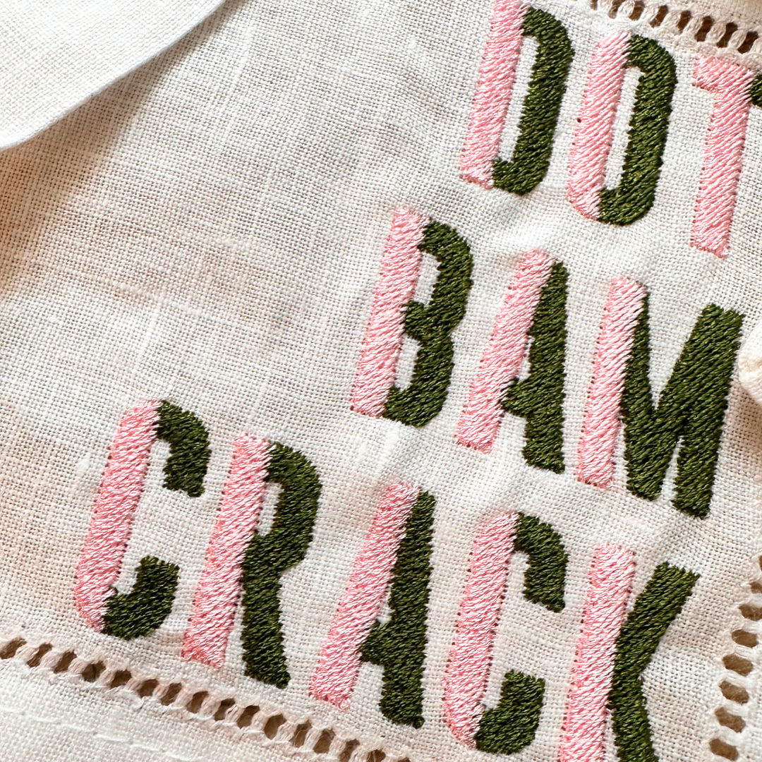 Monogram Mahjong Themed Cocktail Napkins Set of 4 Custom Colors