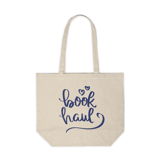 Book Haul Canvas Tote — Cute Bookish Library Shopping Bag