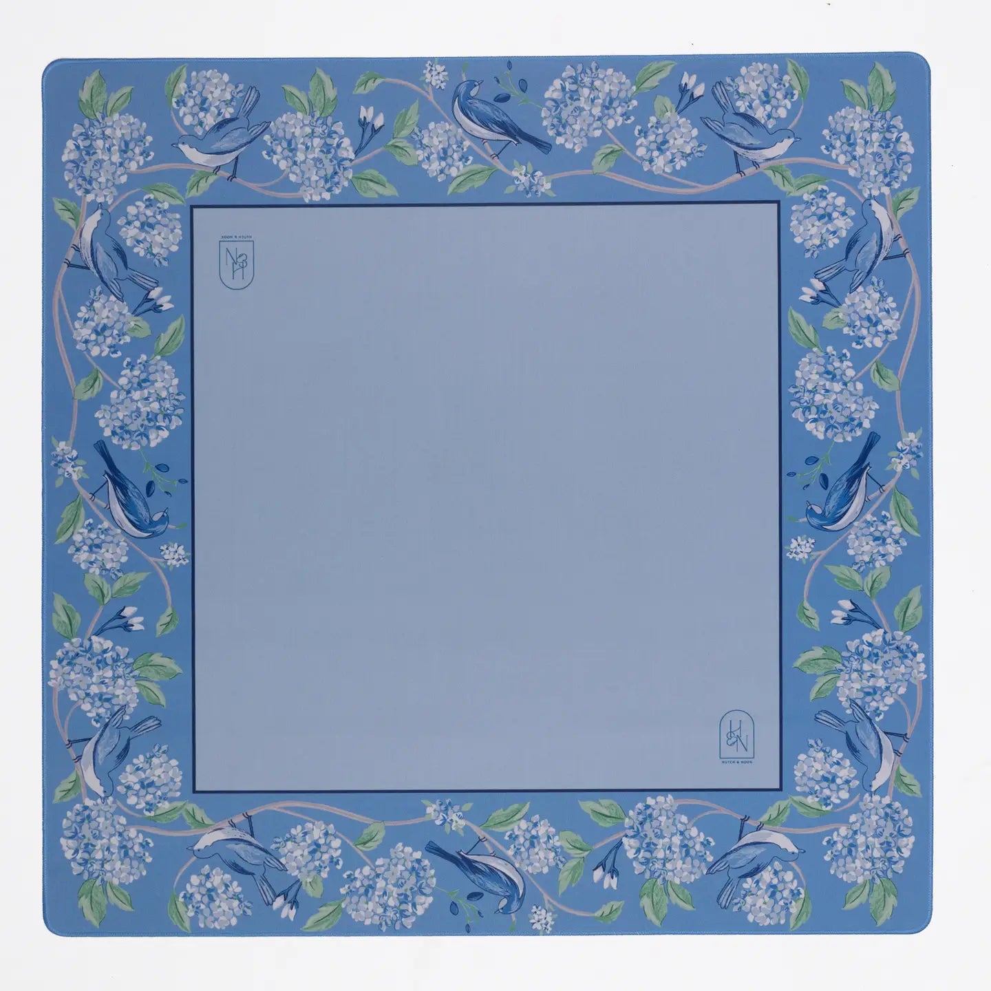 Hutch & Nook Mahjong Mat Blue Hydrangea Bird