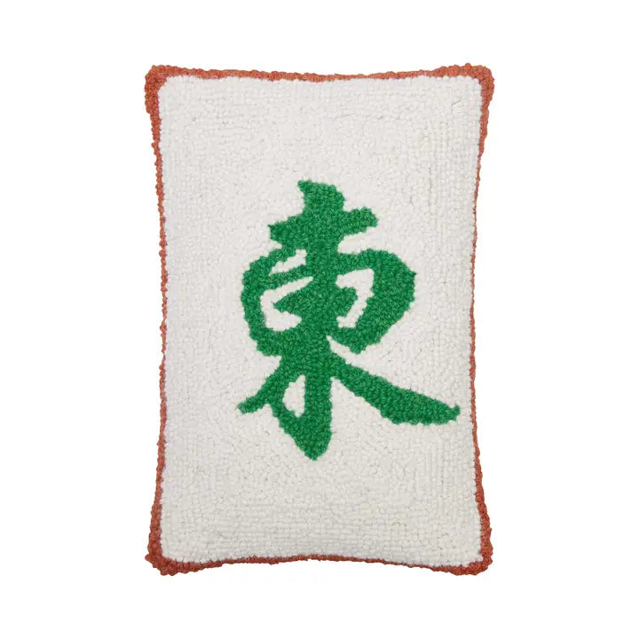 [PREORDER] Green Crack Wool Hooked Accent Pillow