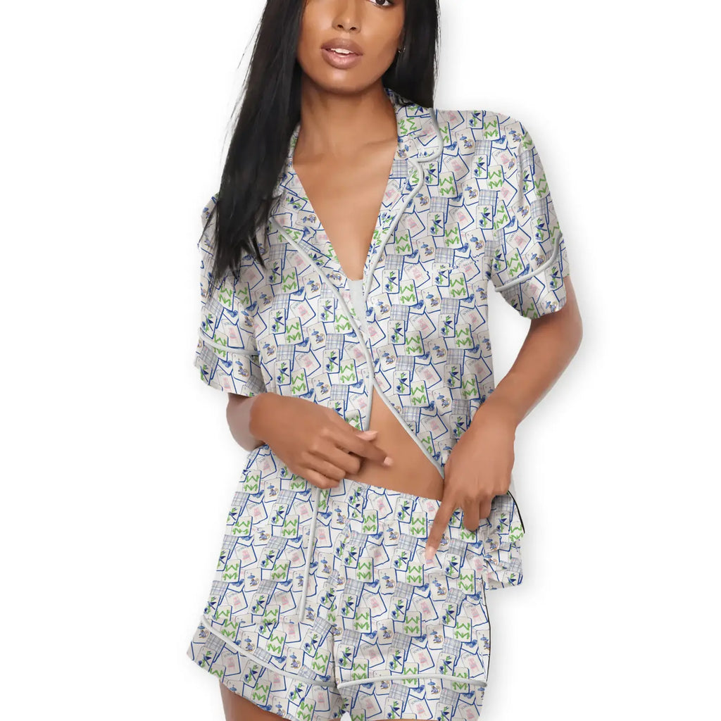 Mahjong Print Pajamas Buttery Soft Tencel