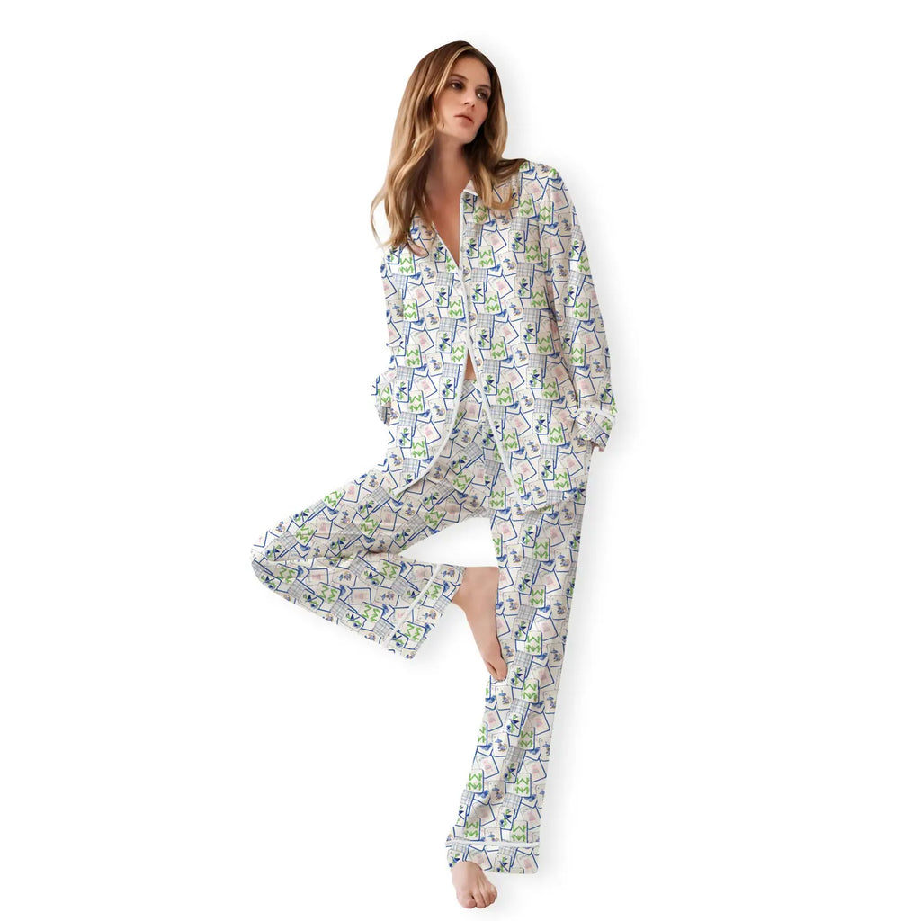 Mahjong Print Pajamas Buttery Soft Tencel